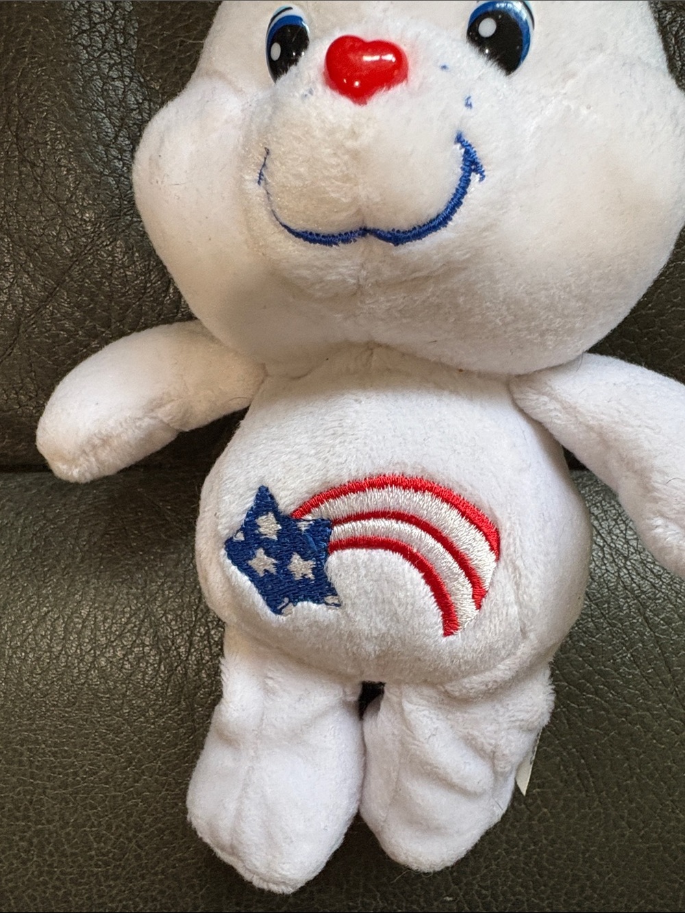 Carebear white plush with red white and blue - Picture 2 of 5